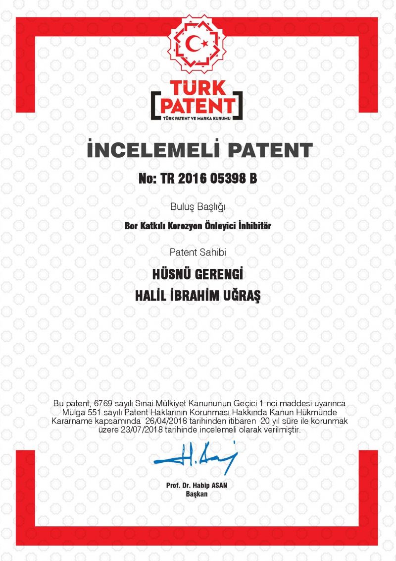 İlk Patent Belgesi