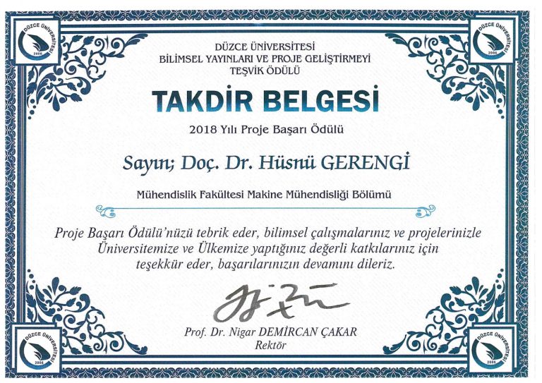 Proje Başarı Ödülü
